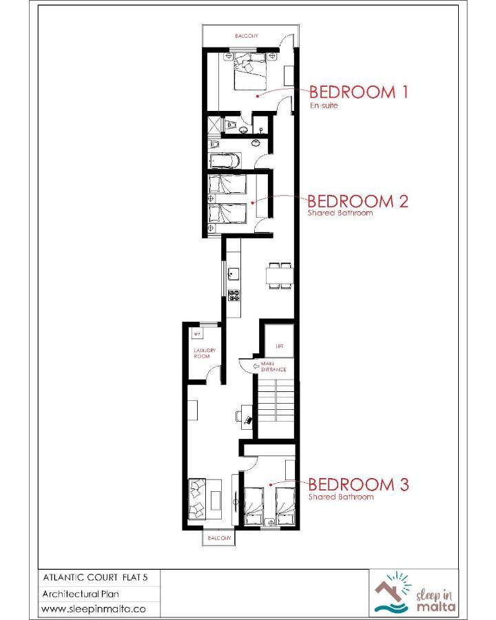 F5 Room 1, Private Double Room With Private Bathroom And Balcony In Shared Flat Msida Exterior photo